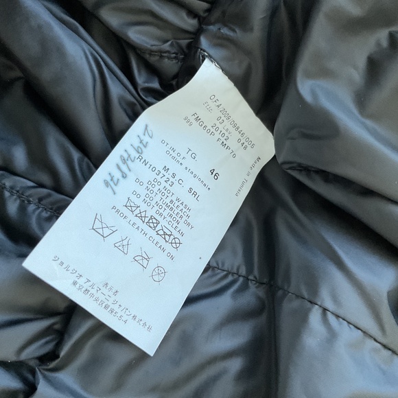 Armani Collezioni Leather/Nylon Black Jacket Size 10 - Picture 8 of 9